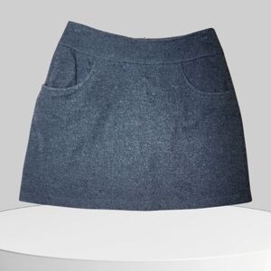 Vintage Express Wool Mini Skirt – Size 5/6 – Dark Gray – 16” Waist